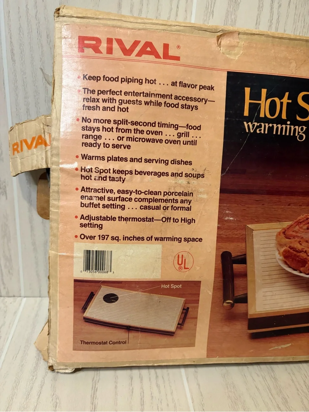 Vintage Rival hot electric tray. Hot plate With Original Box Tested Works